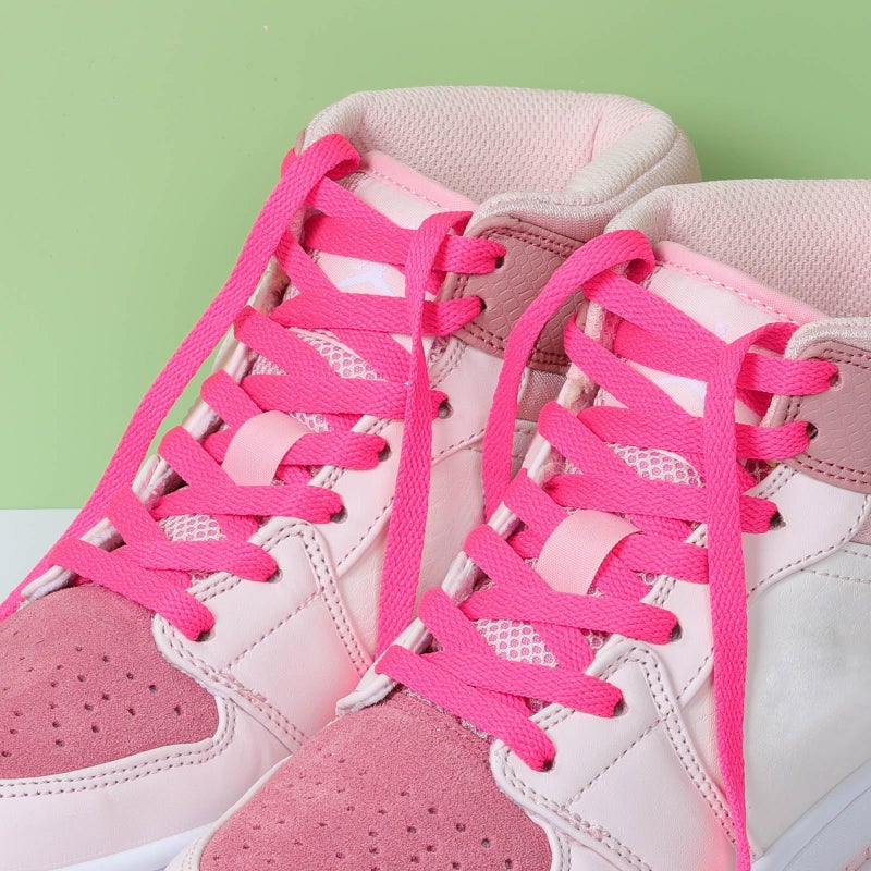 Stepace [2 Pairs Flat Shoe Laces for Sneakers 5/16" Width 30"-72" Length 26 Color Shoelaces Hot Pink 36"(91 cm) - Image 2
